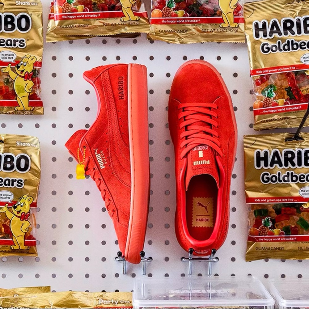 Haribo X Puma Red Suede Low Top Sneakers